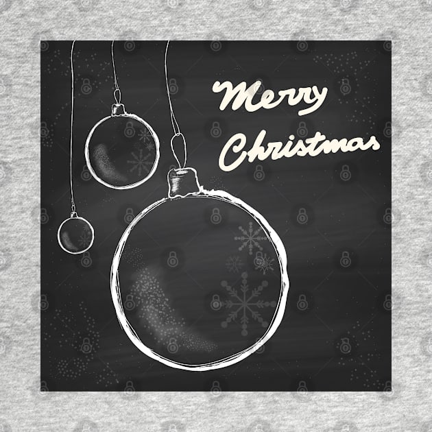 Christmas greeting card with hanging balls. by AnaMOMarques